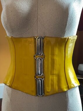 Polymorphe Yellow Latex Waist Cincher Corset